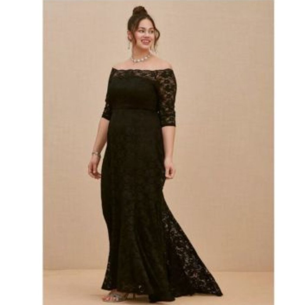 Torrid Special Occasion Garnet Lace Off Shoulder Gown Formal Dress Size 22